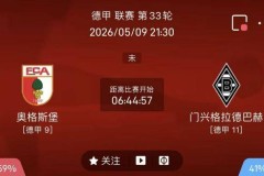 5/9周六德甲精选二串一推荐【附扫盘】：奥格斯堡VS门兴+RB莱比锡VS圣保利